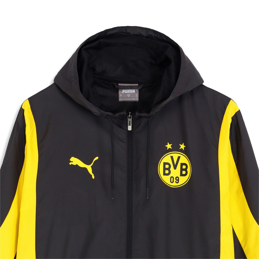 Veste survêtement avant match Dortmund woven noir jaune 2023/24