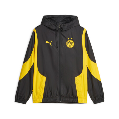 Veste survêtement avant match Dortmund woven noir jaune 2023/24