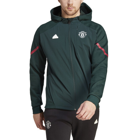 Veste survetement Manchester United Lifestyle vert rouge 2023 24 sur Foot