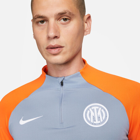 Sweat zippé Inter Milan Strike gris orange 2023/24