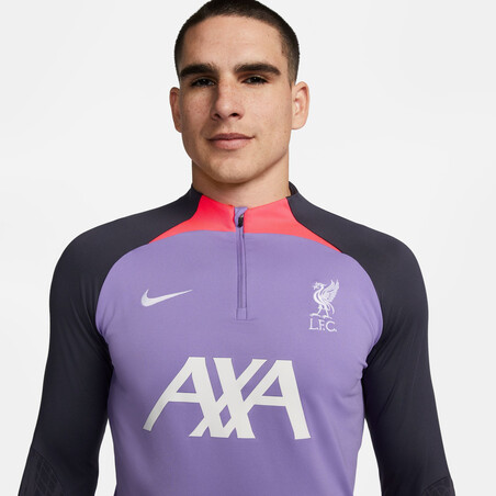 Sweat zippé Liverpool Strike violet noir 2023/24