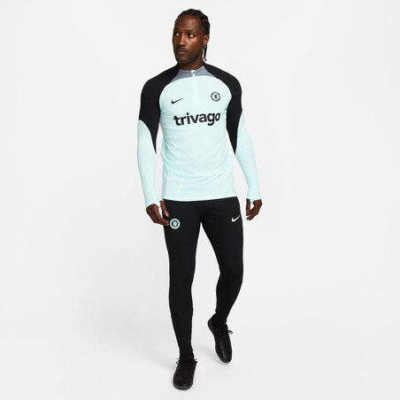 Sweat zippé Chelsea Strike Elite vert noir 2023/24