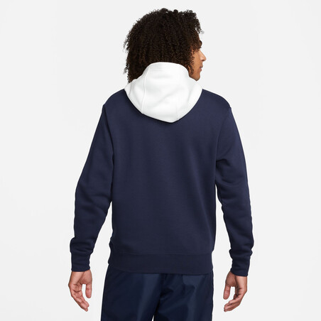 Sweat à capuche Nike Air blanc bleu