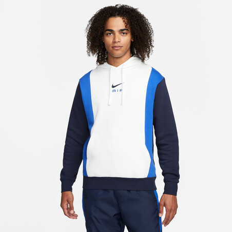 Sweat à capuche Nike Air blanc bleu