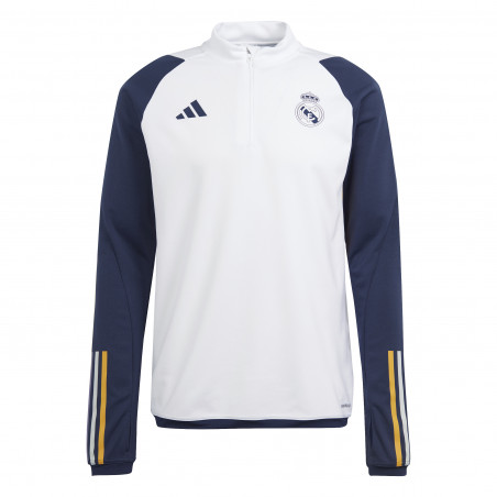Sweat zippé Real Madrid blanc bleu 2023/24