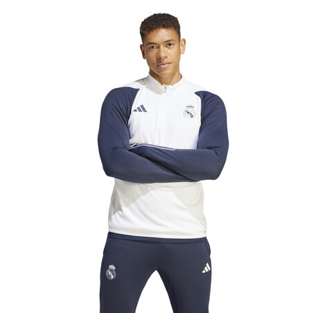 Sweat zippé Real Madrid blanc bleu 2023/24