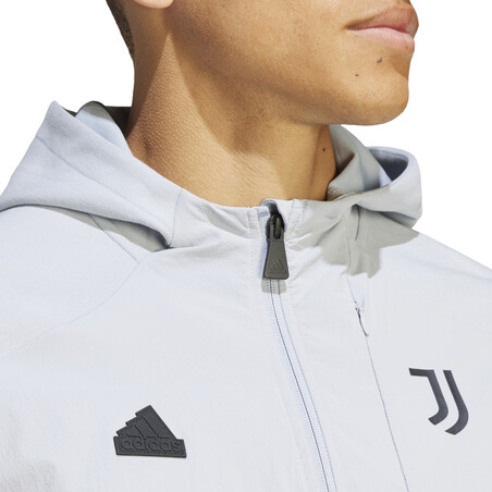 Veste survêtement à capuche Juventus gris 2023/24