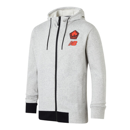Veste survêtement à capuche LOSC gris rouge 2023/24