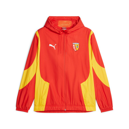 Veste survêtement avant match RC Lens woven rouge jaune 2023/24