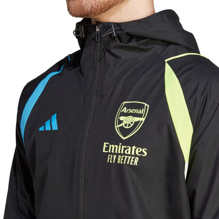 Veste imperméable Arsenal noir bleu 2023/24