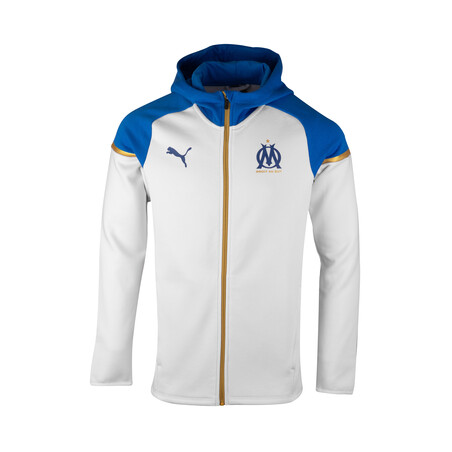 Veste survêtement OM Fleece blanc bleu 2023/24