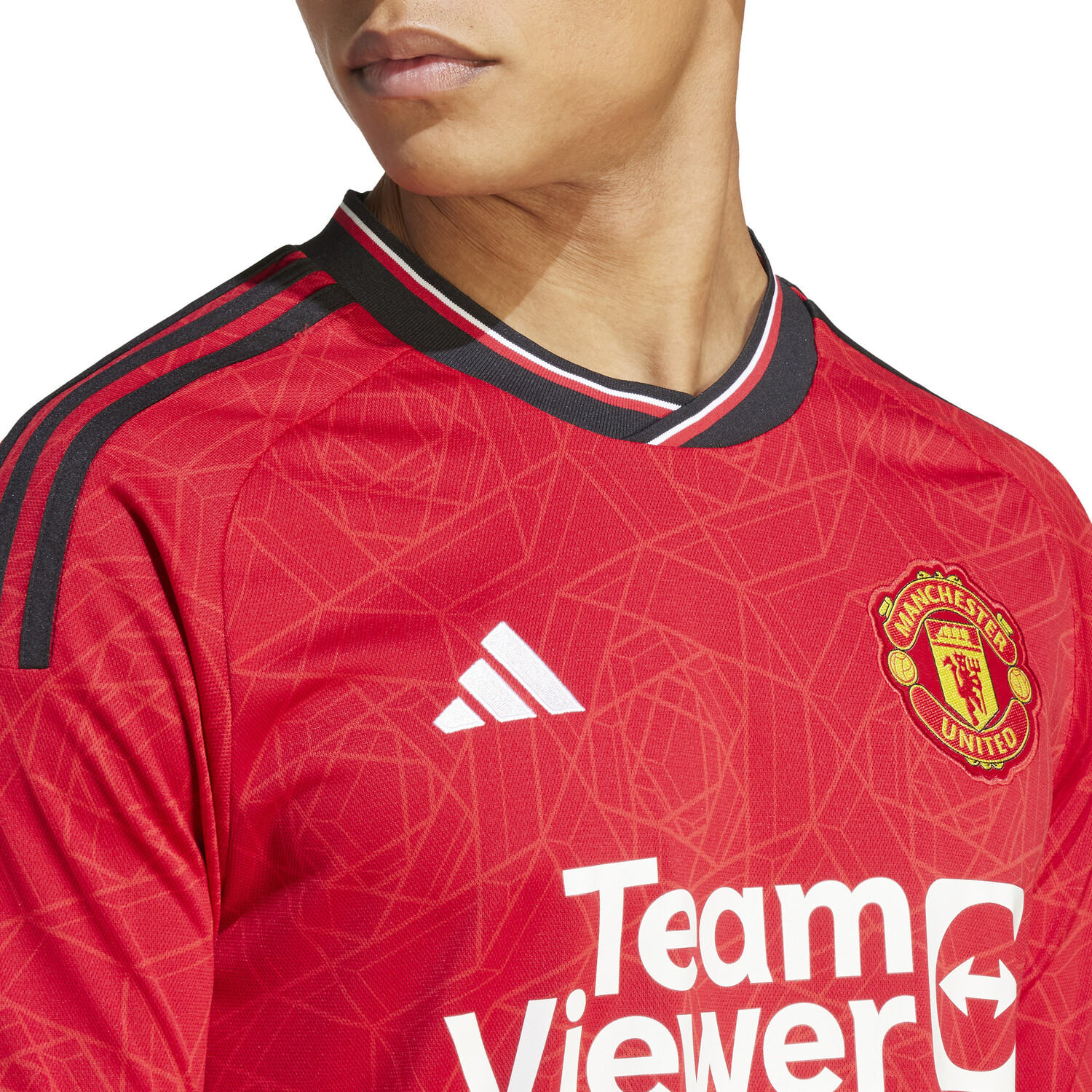 vêtements officiels homme - Maillot adidas Manchester United 17/18 Domicile - Rouge/ Blanc/ Noir | Pro:Direct Soccer