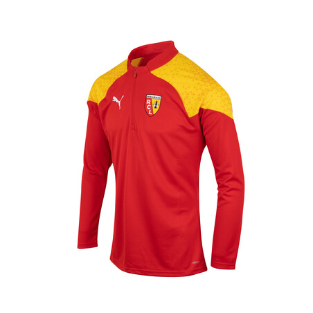 Sweat zippé RC Lens rouge jaune 2023/24