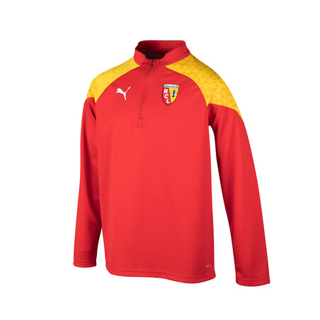 Sweat zippé junior RC Lens rouge jaune 2023/24