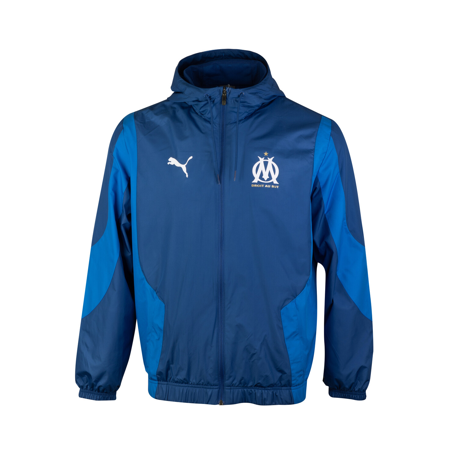 Veste surv tement OM woven bleu 2023 24 sur Foot
