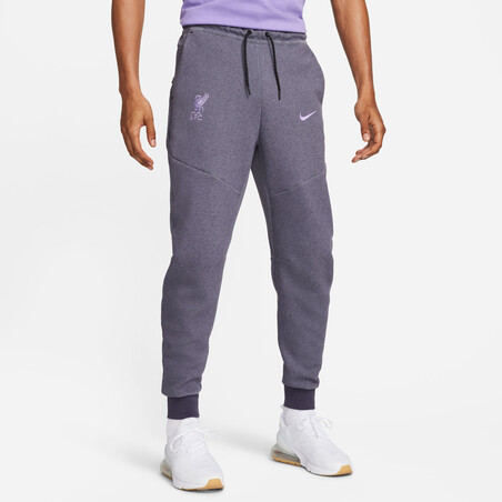 Pantalon survêtement Liverpool TechFleece gris violet 2023/24