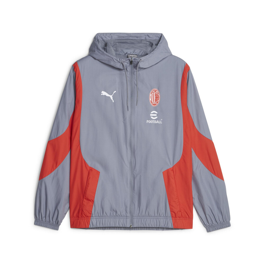 Veste survetement avant match Milan AC woven gris rouge 2023 24 sur Foot