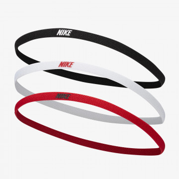 Pack 3 bandeaux élastiques Nike noir blanc rouge