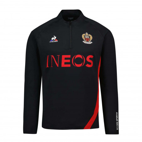 Sweat zippé OGC Nice noir rouge 2023/24