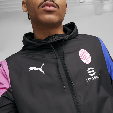 Veste avant match Milan AC noir rose 2023/24