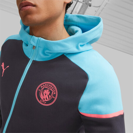 Veste survêtement Manchester City Casual noir rouge 2023/24