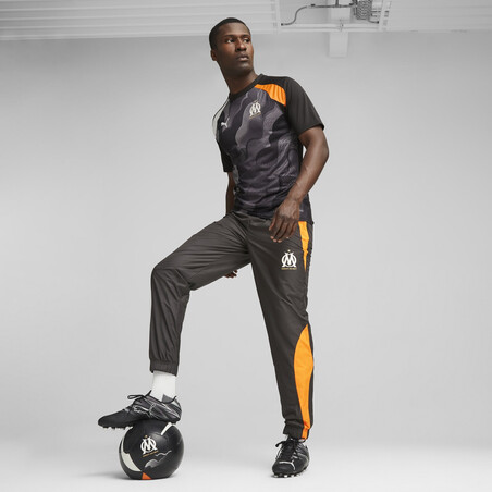 Pantalon avant match OM noir orange 2023/24