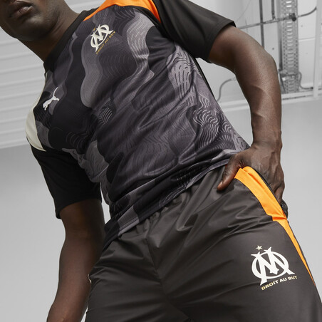 Pantalon avant match OM noir orange 2023/24