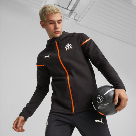 Veste survêtement OM Casual noir orange 2023/24