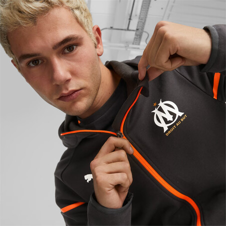 Veste survêtement OM Casual noir orange 2023/24