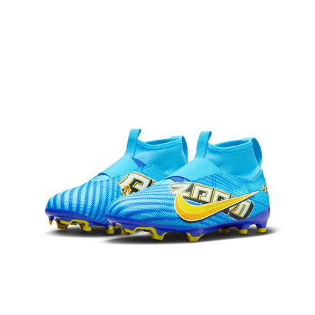 Nike Air Zoom junior Mercurial Superfly 9 Pro Mbappé FG/MG bleu jaune