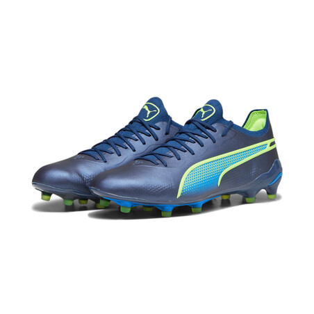 Puma King Ultimate FG AG bleu jaune sur Foot