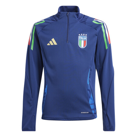 Sweat zippé junior Italie bleu foncé 2024