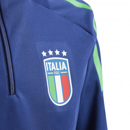 Sweat zippé junior Italie bleu foncé 2024