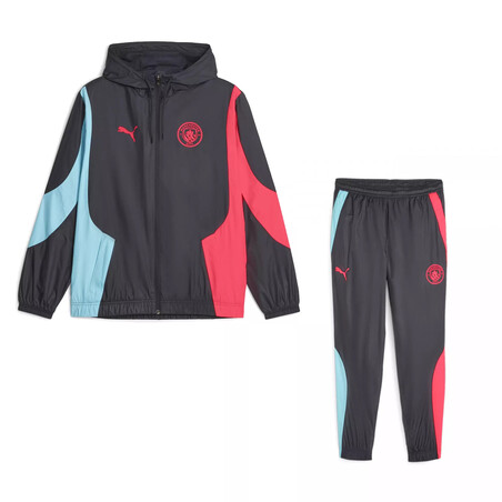 Ensemble survêtement avant match Manchester City Woven noir rouge 2023/24