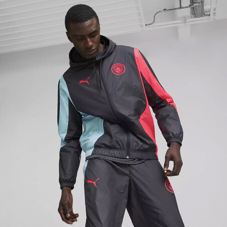 Ensemble survêtement avant match Manchester City Woven noir rouge 2023/24