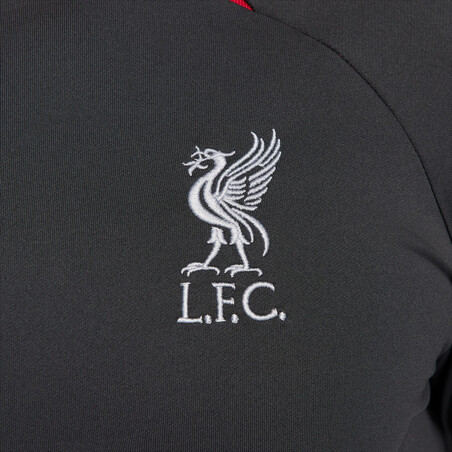 Sweat zippé Liverpool Strike gris foncé rouge 2023/24