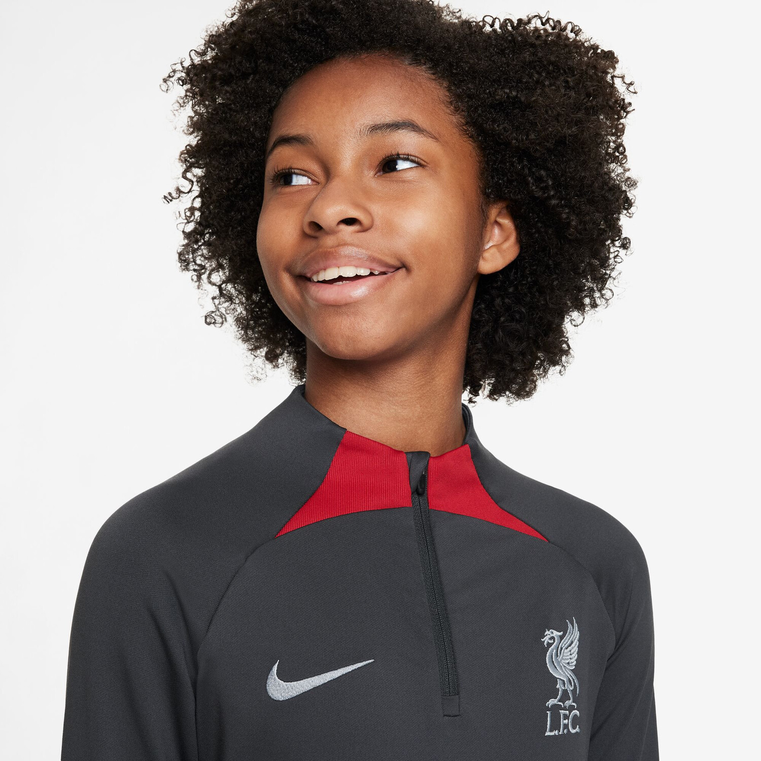 Sweat à Capuche Zippé Liverpool FC Pour Homme – Gris, Taille M, Sportswear