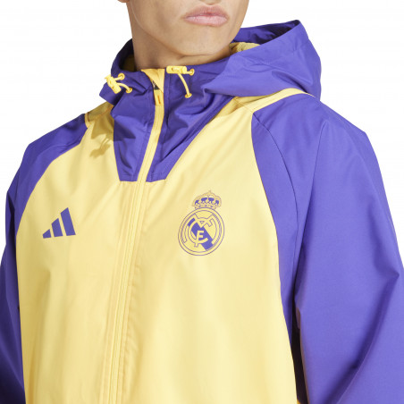 Veste imperméable Real Madrid jaune violet 2023/24