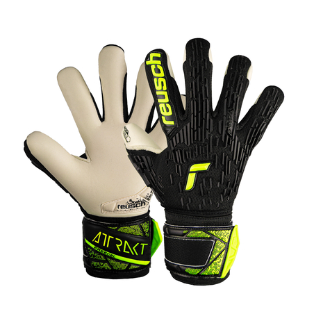 Gants gardien Reusch junior Attrakt Freegel Gold Finger Support noir jaune