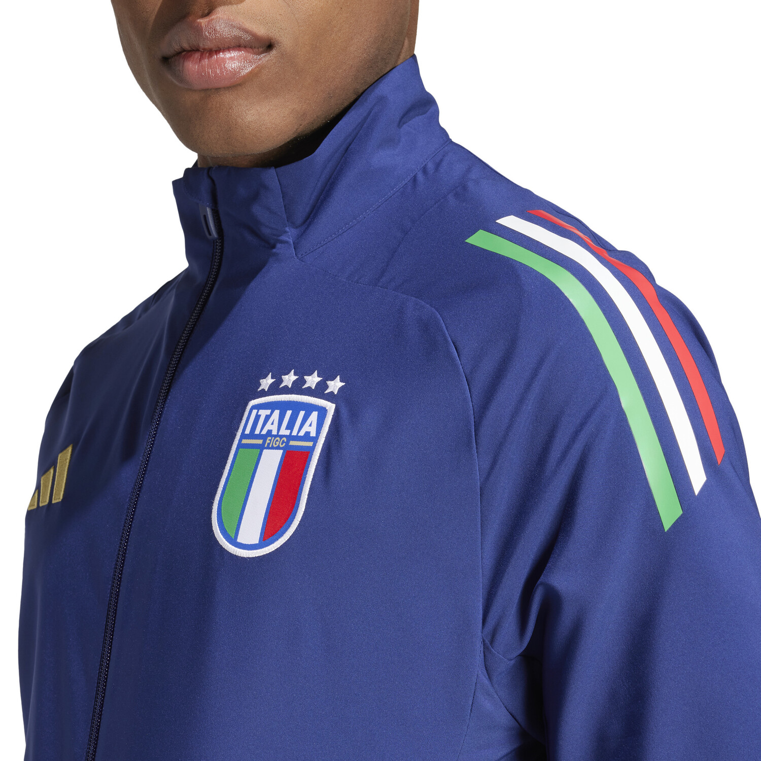 Veste survêtement avant match Italie bleu foncé 2024 sur