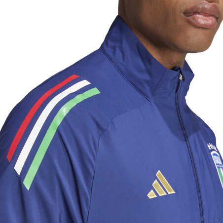 Veste survêtement avant match Italie bleu foncé 2024