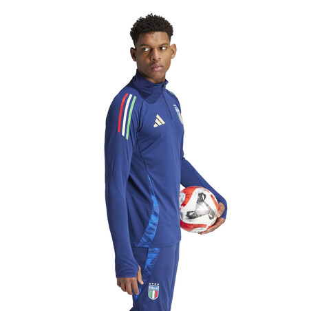 Sweat zippé Italie bleu foncé 2024