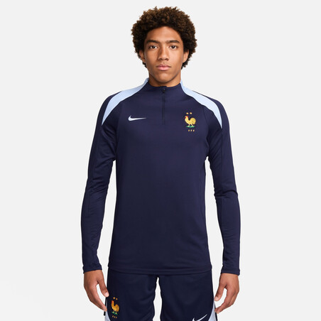 Sweat zippé Equipe de France Strike bleu foncé 2024