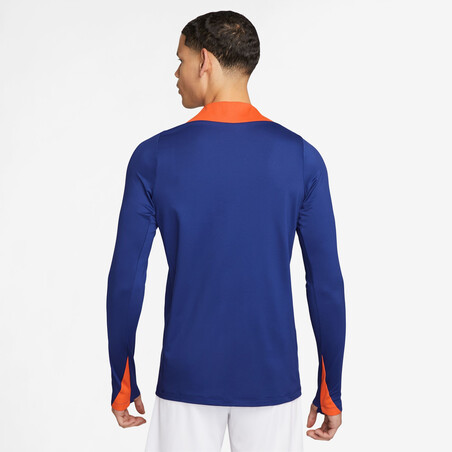 Sweat zippé Pays-Bas Strike bleu orange 2024