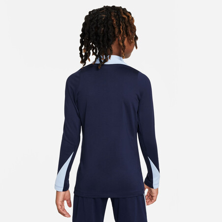 Sweat zippé junior Equipe de France Strike bleu foncé 2024