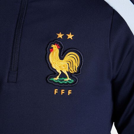 Sweat zippé junior Equipe de France Strike bleu foncé 2024