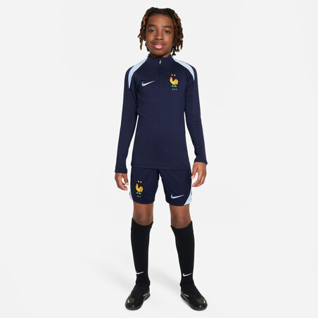 Sweat zippé junior Equipe de France Strike bleu foncé 2024