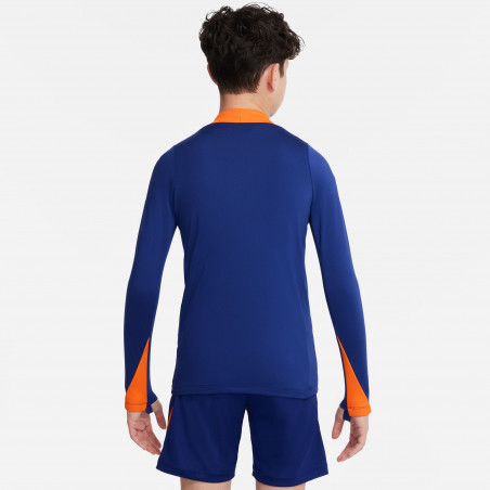 Sweat zippé junior Pays-Bas Strike bleu orange 2024