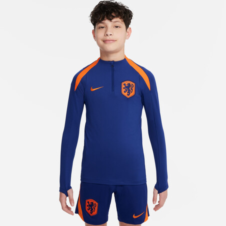 Sweat zippé junior Pays-Bas Strike bleu orange 2024