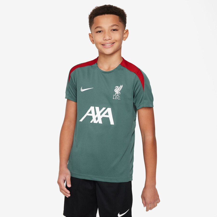 Maillot entraînement junior Liverpool Strike vert rouge 2024/25